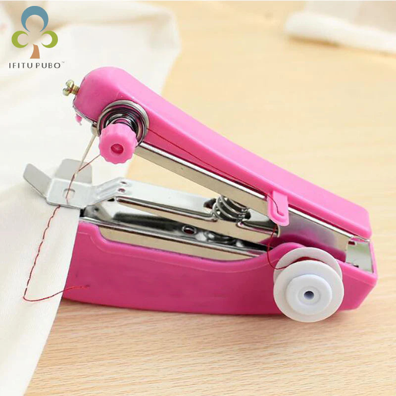 1Pc Portable Mini Manual Sewing Machine Simple Operation Sewing Tools Sewing Cloth Fabric Handy Needlework Tool LYQ