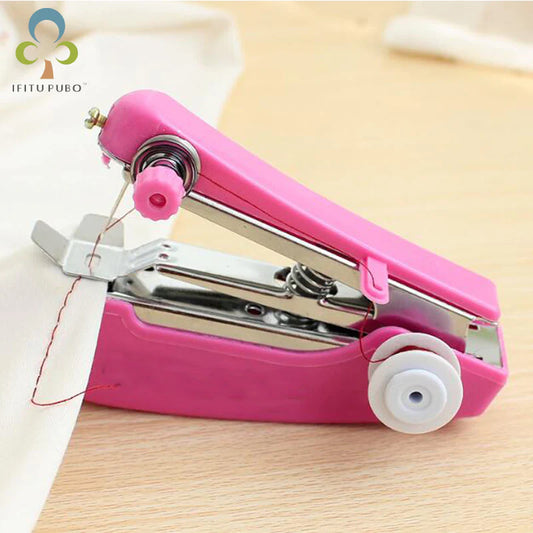 1Pc Portable Mini Manual Sewing Machine Simple Operation Sewing Tools Sewing Cloth Fabric Handy Needlework Tool LYQ