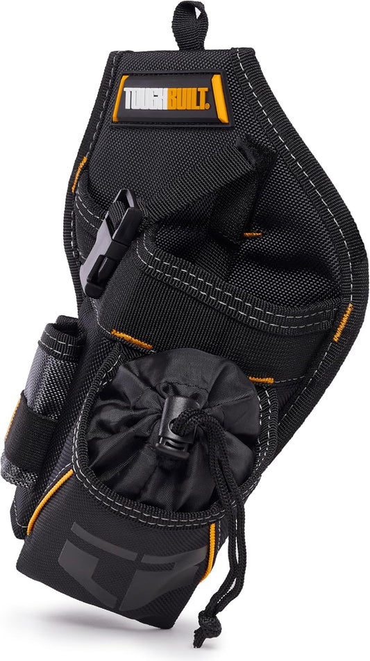 – Drill Holster, Heavy-Duty Tool Holster, Adjustable Safety Strap, Bit Pockets, and Rugged 1680D Reinforced Construction for Secure Drill Storage on the Jobsite (TB-220-B)