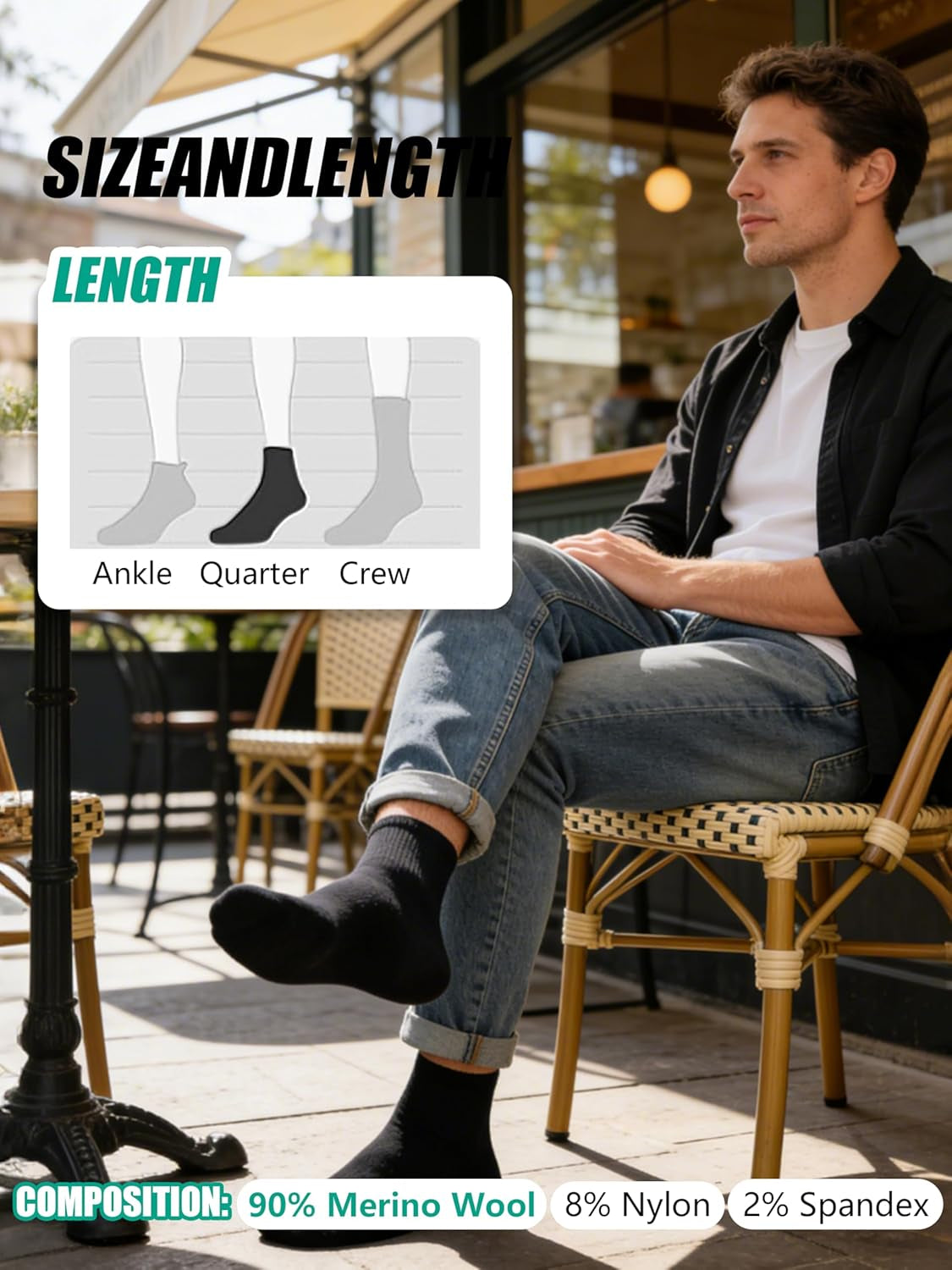 Merino Wool Ankle Socks, Men'S Women'S 90% Wool Athletic Thin Running Moisture Wicking Socks, 3 Pairs