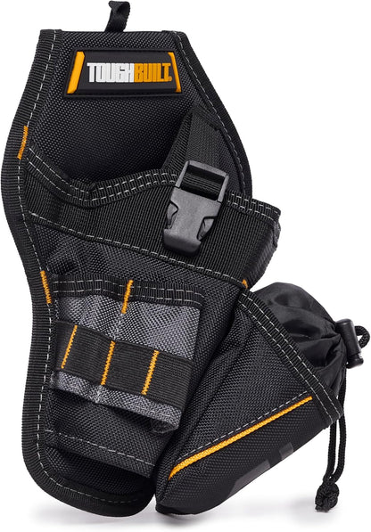 – Drill Holster, Heavy-Duty Tool Holster, Adjustable Safety Strap, Bit Pockets, and Rugged 1680D Reinforced Construction for Secure Drill Storage on the Jobsite (TB-220-B)
